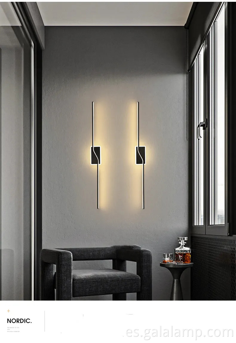 Elegante luz de pared nórdica para el dormitorio y el pasillo modernos